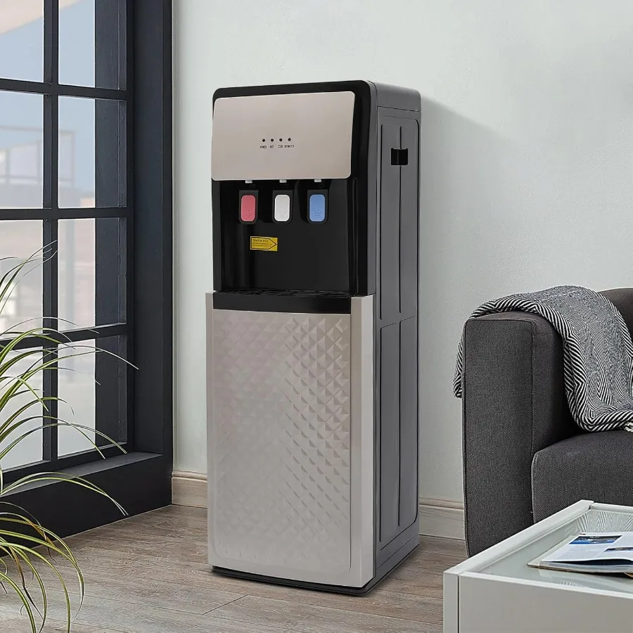 ตู้เก็บน้ำดื่มแบบเติมจากด้านล่าง พร้อมเครื่องทำน้ำร้อน-เย็น และระบบล็อคป้องกันการลวก เหมาะสำหรับการใช้งาน