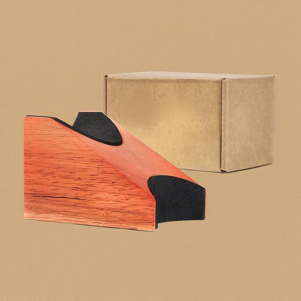 

Guitar Neck Rest Support Pillow, Mahogany with Felt Inserts, 0.6" Height 2.16" Width Groove, 9.5*6*6.3cm Size, 165g Weight, 1