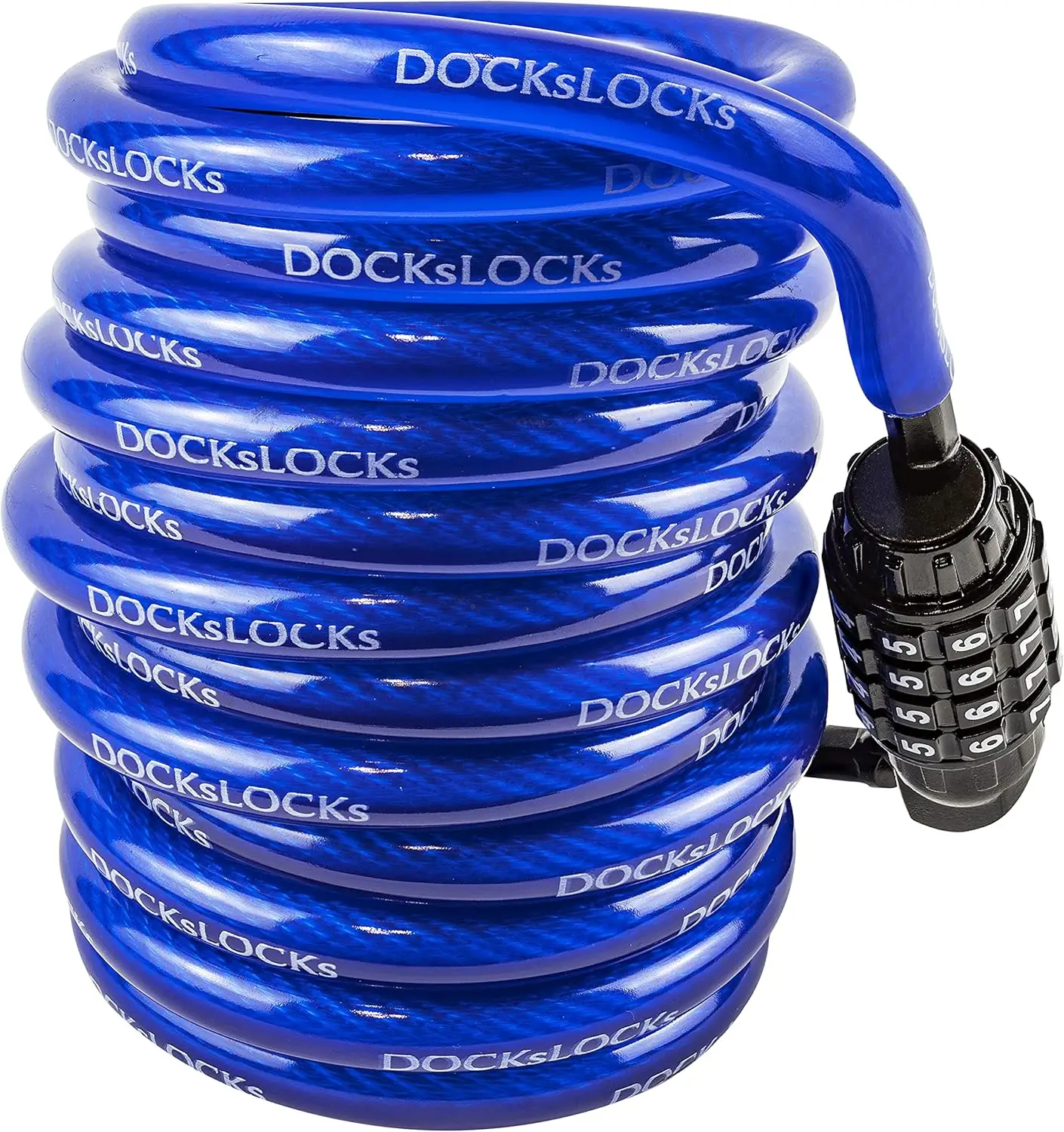 

Weatherproof Coiled Security Cable Lock (5ft to 25ft Lengths) with Resettable Combination, Anti-Theft