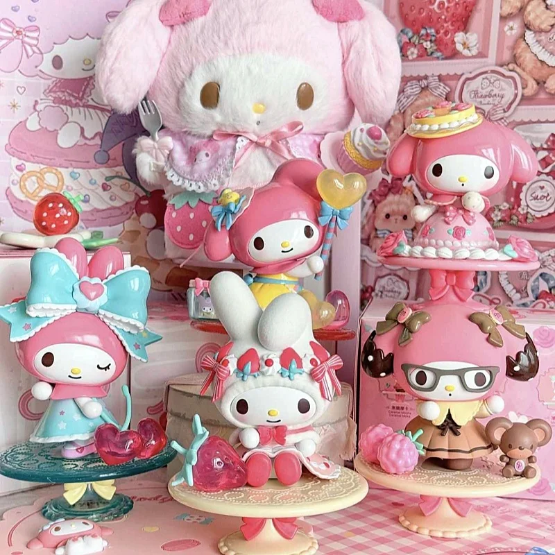 

New Sanrio My Melody Afternoon Tea Series Figure Kawaii Anime Model Collection Statue Doll Action Figurine Pvc Toys Xmas Gifts