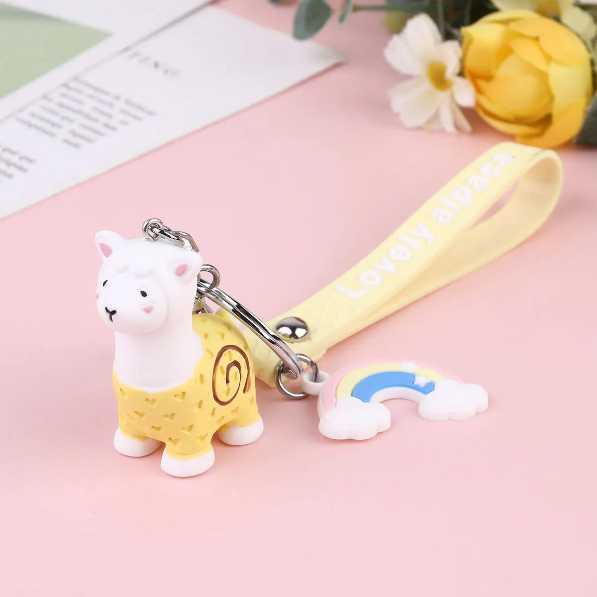 4 قطعة حامل مفتاح الألبكة قلادة فريدة من نوعها حقيبة مفتاح الديكور التصميم الإبداعي هدية التخرج الألبكة شعري سلاسل المفاتيح