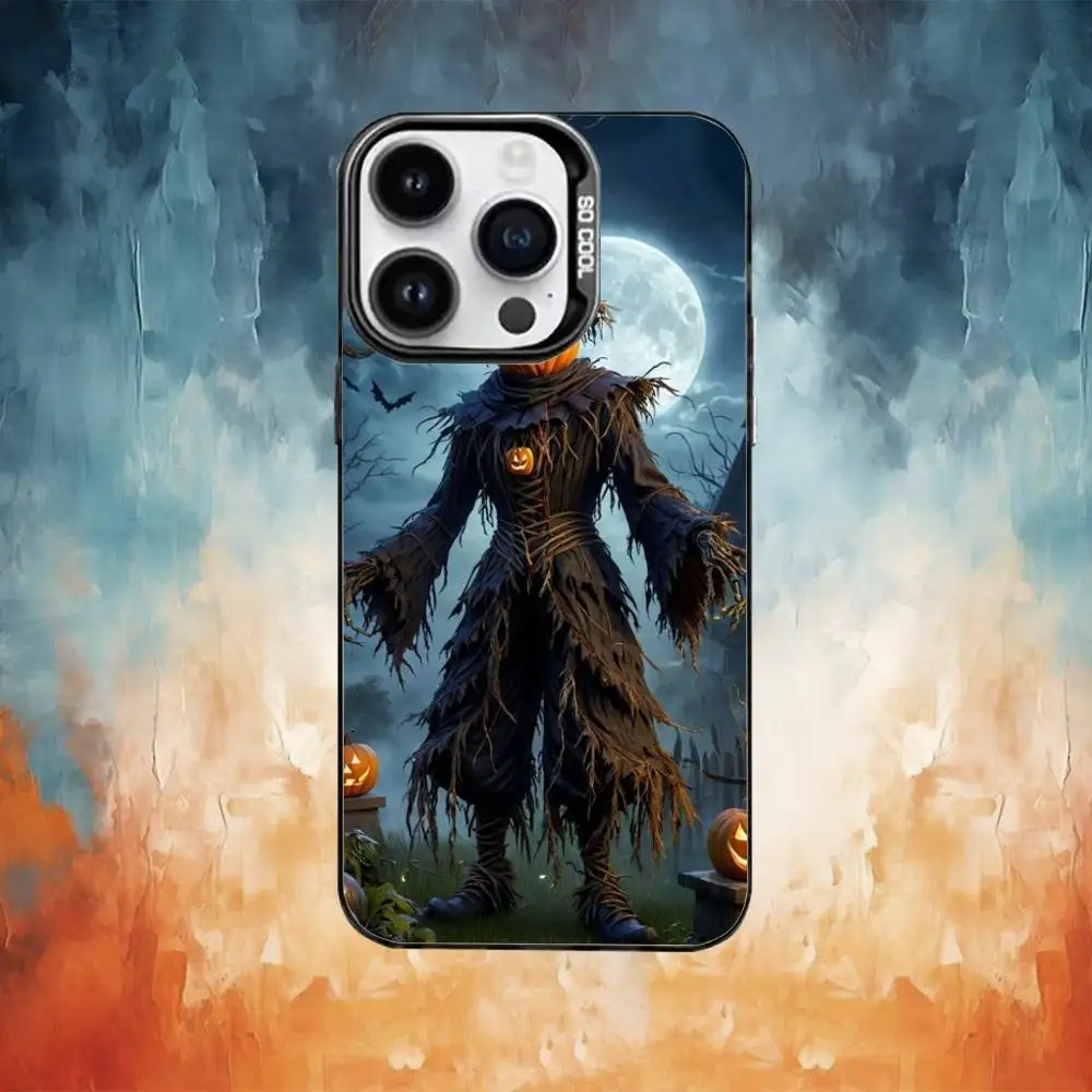 Casing Ponsel Labu Untuk iPhone17,16,15,14,13,12,11 Plus,Pro Max Hitam Candy Matte Tahan Banting