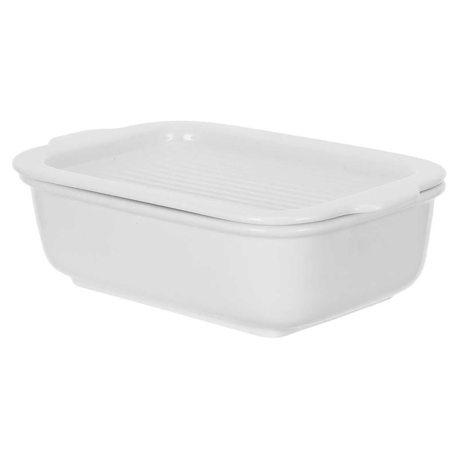 Rectangular Ceramic Baking Dish with Lid 800Ml Oven Safe Casserole Cookware Even Heat Distribution for Lasagna Roasting Serving