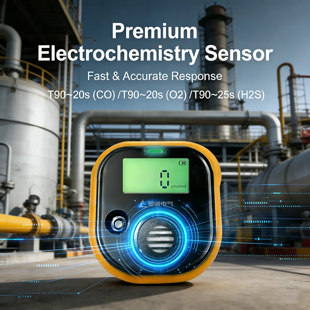 GC100 Portable Gas Detector Single Gas Leak Detector H2S (0-100µmol/mol) CO (0-1000µmol/mol) O2 (0-25.0％vol) For Industrial