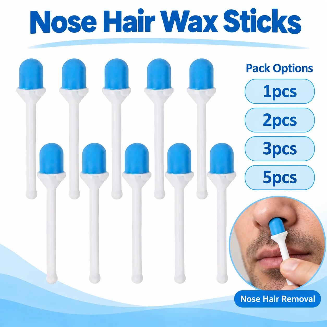 Disposable Nose Wax Sticks Nose Hair Removal Applicators Waxing Stick Compact Hair Remover Tools for Men Women 10/20/30/50pcs