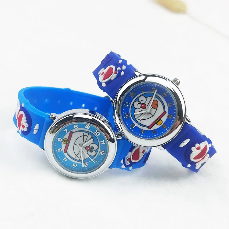 Hot Children\'S Watch Cartoon Tink Cat Doraemon Silica Gel Quartz Watch Student Clock Watch Holiday Birthday Gift Contest Prizes