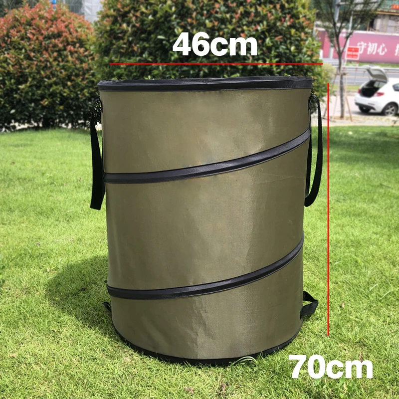 Outdoor Large Trash Can Portable Collapsible Composting Bin Garbage Storage Trash Bag for Courtyard & garden yard