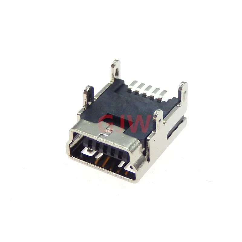 10PCS Mini USB Type B 5Pin Female Socket Right Angle Sinking plate DIP Jack Connector Plug-in