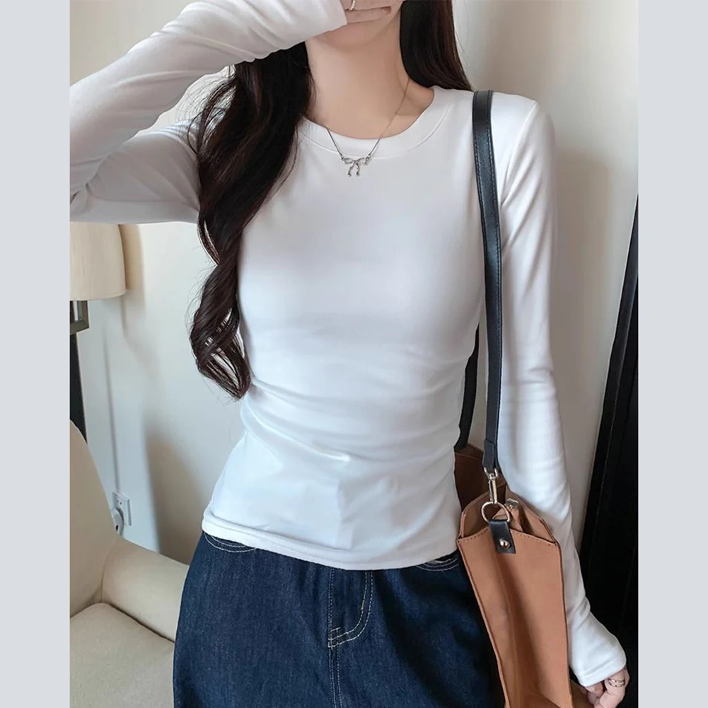 

Женские повседневные футболки с длинными рукавами, приталенные пуловеры, футболки, уличная одежда, топы, подходящие для осени, весны, лета