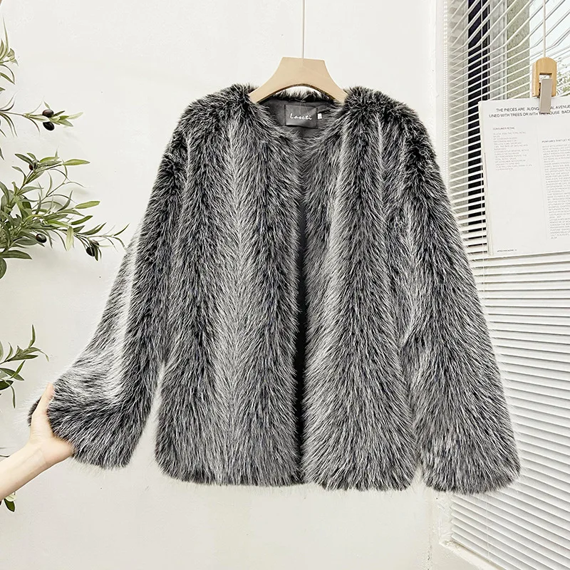 2023 New Lamb Wool Coat Women's Winter Short Imitation Rex Rabbit Fur Grass Youth Thickened Plush Top