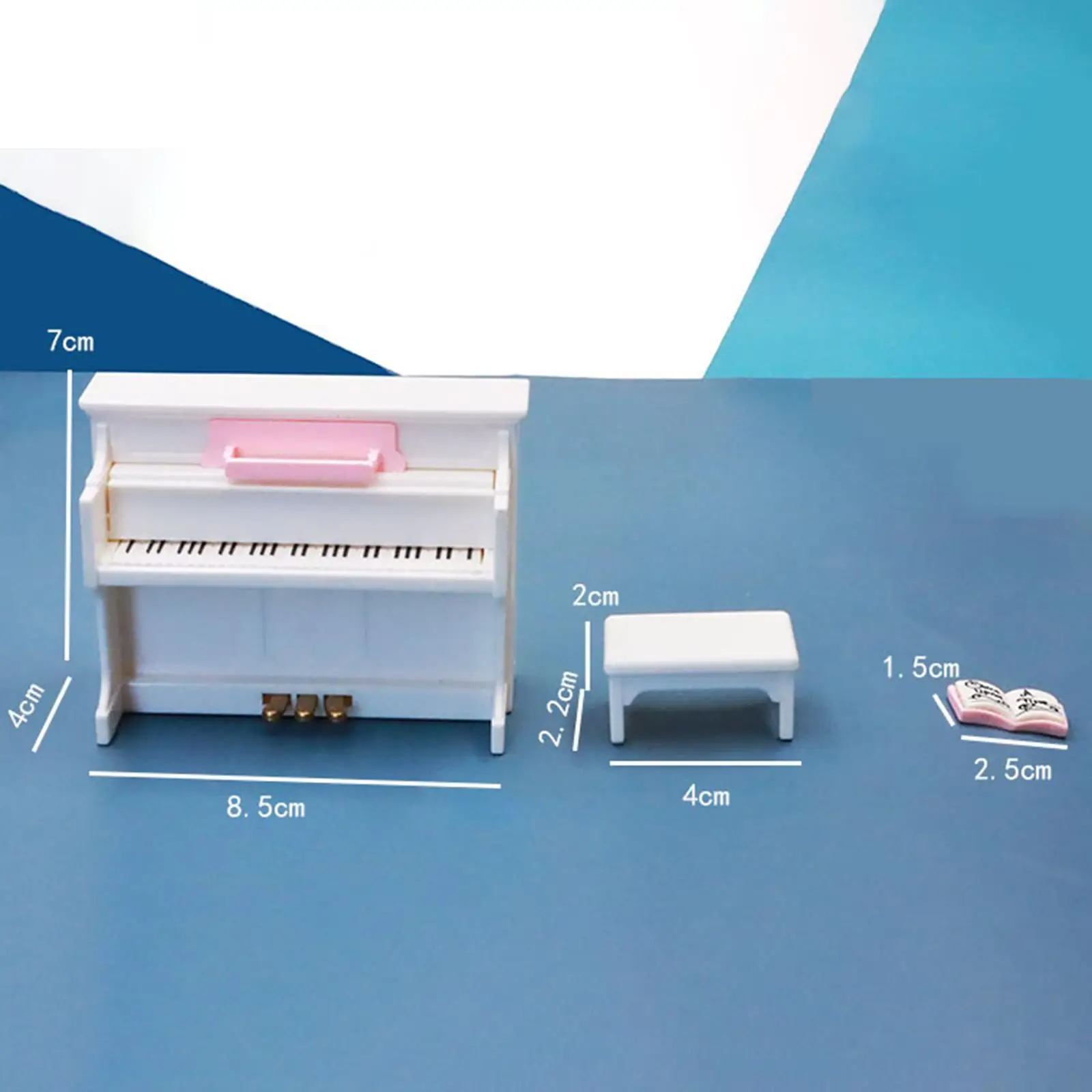 

Miniature Piano with Seat Plastic 1 12 Scale Dollhouse Furniture Accessory for Home Living Room Kids Play