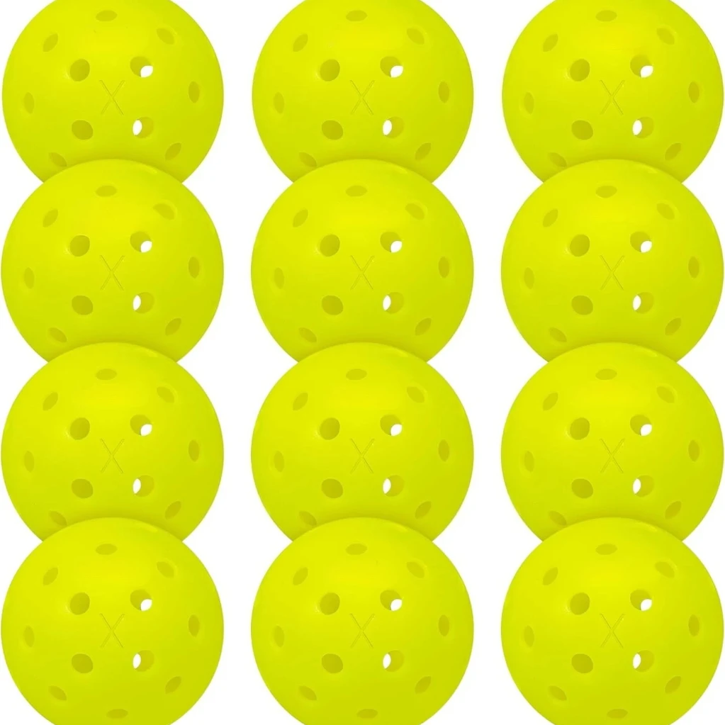 

Уличные шарики для пикллера — 12 оптовых пакетов регулировочных шариков для пикллера, 40 отверстий, 74 мм, подходят для профессиональных тренировок, занятий спортом, желтый, зеленый
