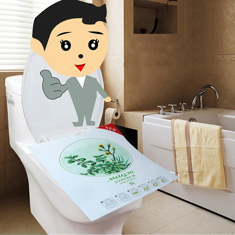 使い捨てプラスチックトイレステッカー,トイレ開口部,清潔な工具,簡単な固定,36x45cm