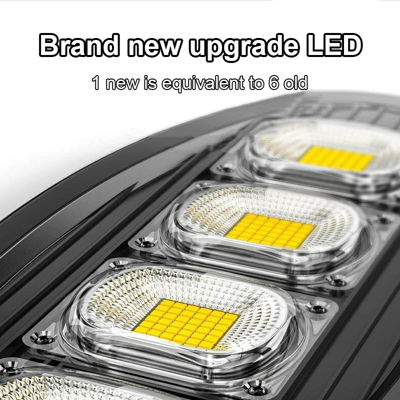 مصباح شمسي LED قوي 80W مع حساس حركة PIR – إضاءة خارجية ذكية للمنازل والحدائق