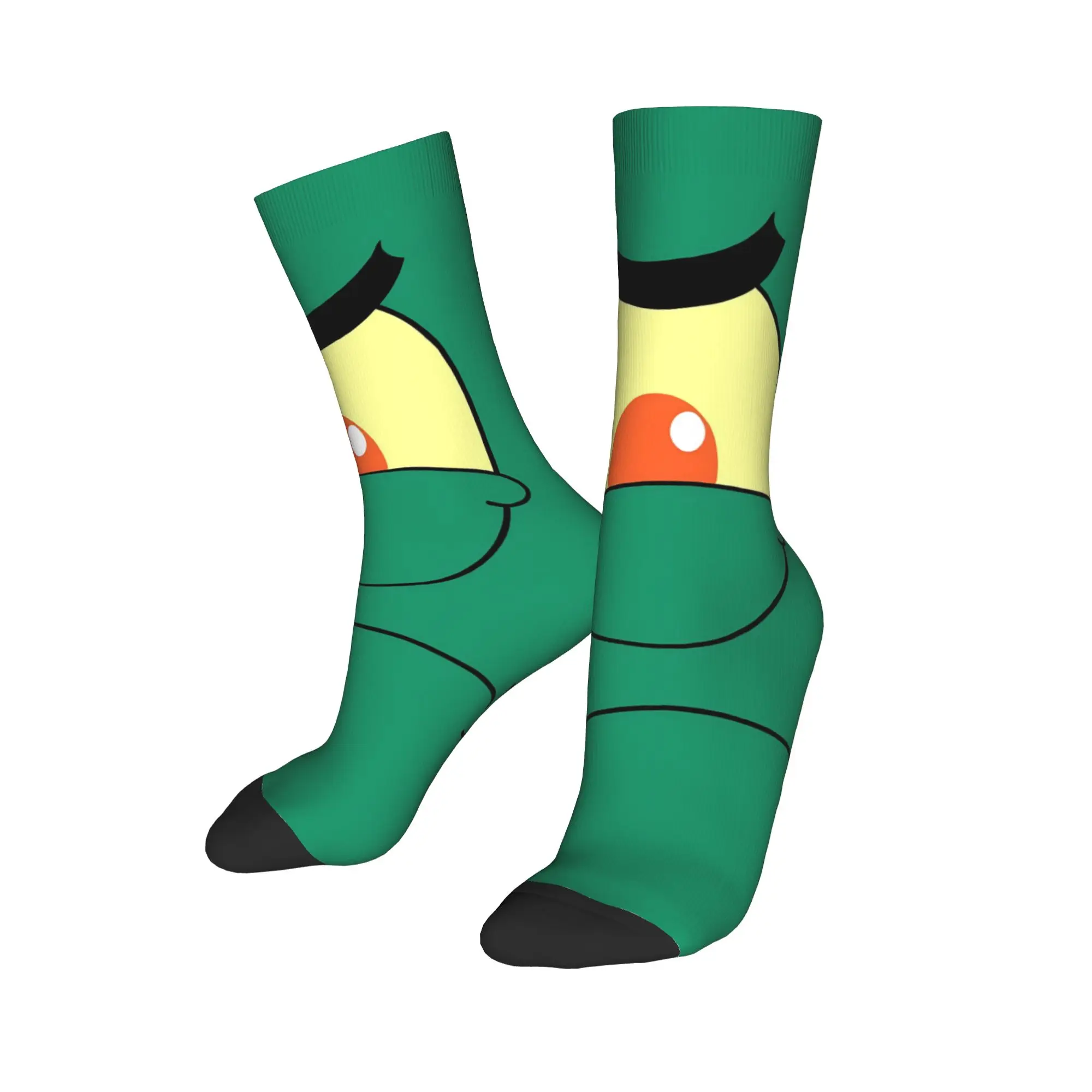 SpongeBobs Solid Green Plankton Closeup Stockings  Graphic Gothic Socks Spring Anti-Slip Socks Men Outdoor Sports Soft Socks