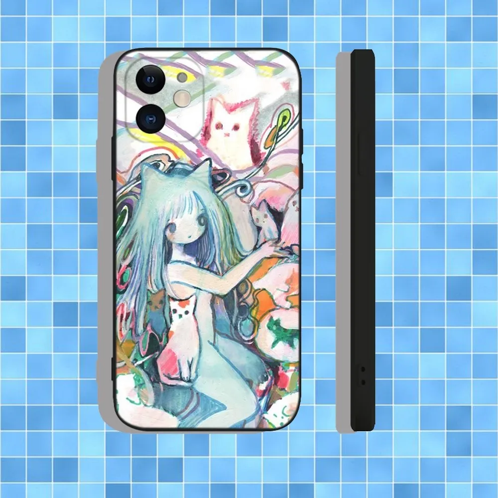 Kikuo Anime Japan Music Etui na telefon iPhone 16,15,14,13,12,11,Pro,Max,Plus,X,XS,XR,SE,8,7,Mini, miękkie silikonowe czarne etui
