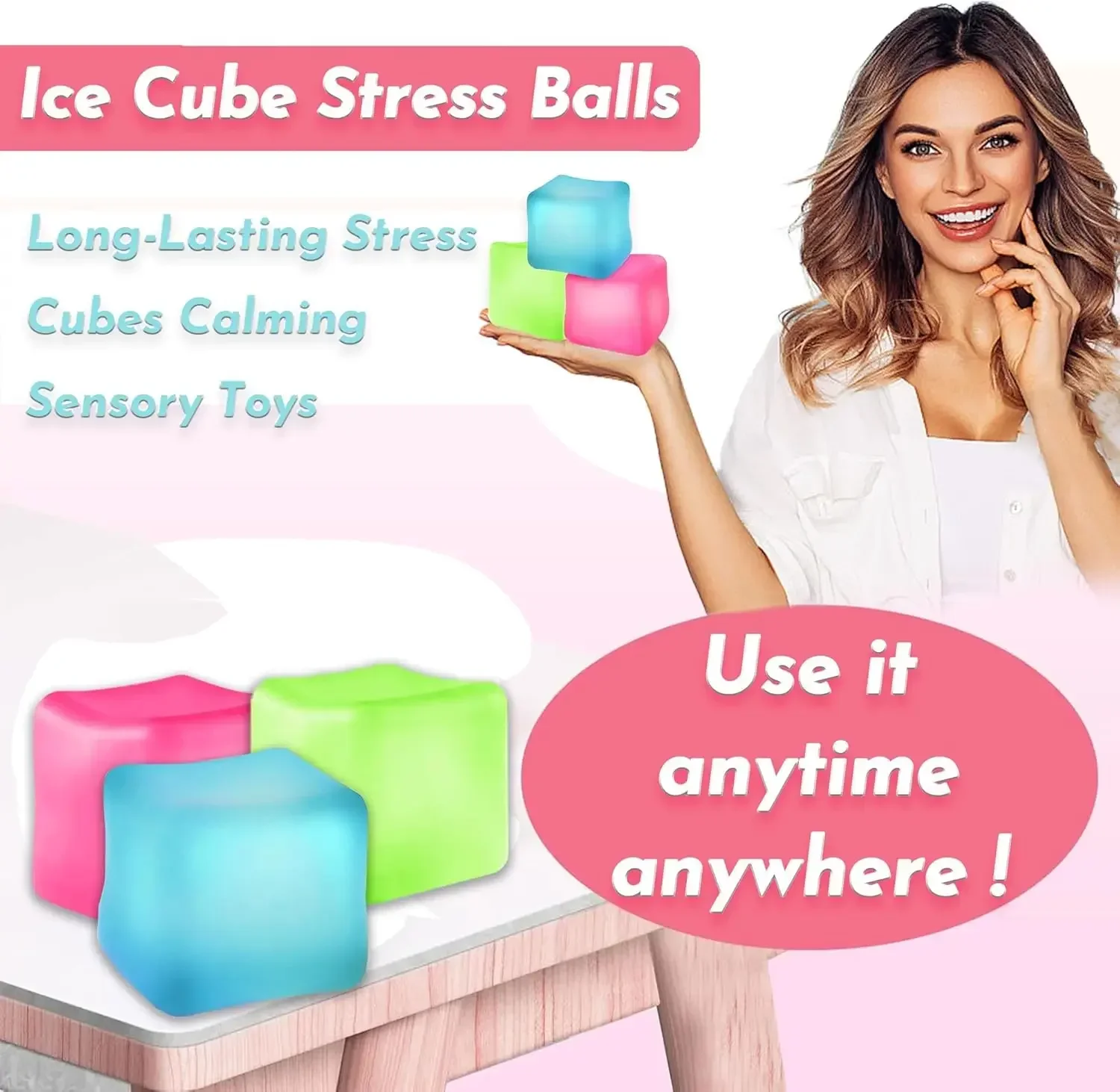 1/4/8/16PCS Hoge Dichtheid Gel Ijsblokje Vierkante Decompressie Vent Speelgoed Squishy Stress bal Squeeze Speelgoed Stress Zintuiglijke Speelgoed