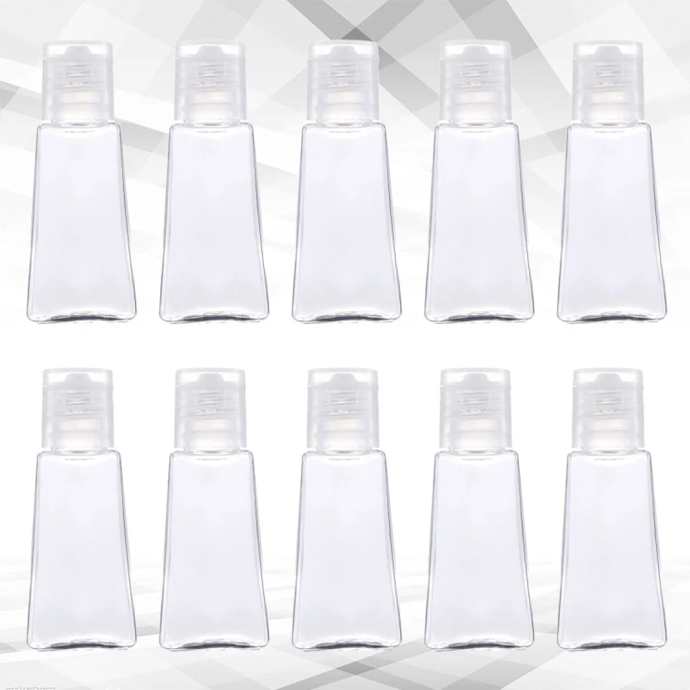 10pcs 30ml Trapezoidal Empty Hand Bottles Refillable Plastic Container Transparent Gel Bottle Plastic Bottles