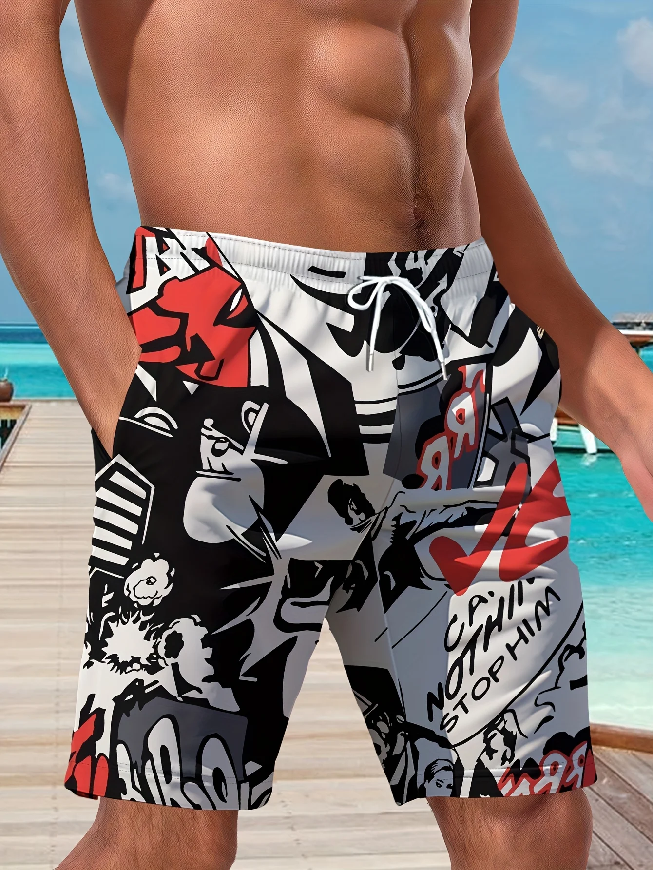 

The new men's shorts for the summer of 2025 are breathable lightweight casual and fashionable with letter prints