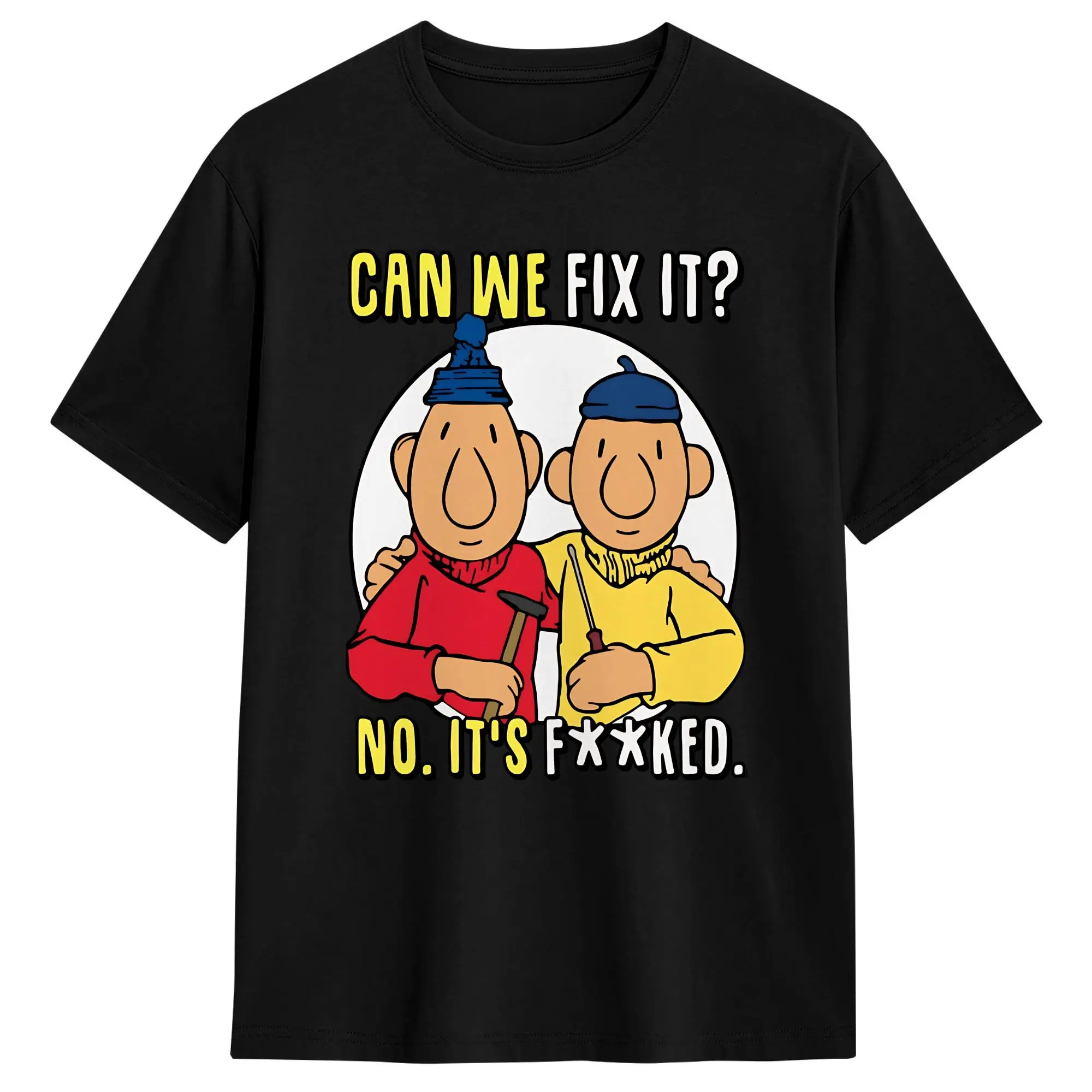 Pat and Mat  Can We Fix It Men's T Shirt  Novelty Tee Shirt Short Sleeve O Neck T-Shirt 100% Cotton Gift Idea Clothes