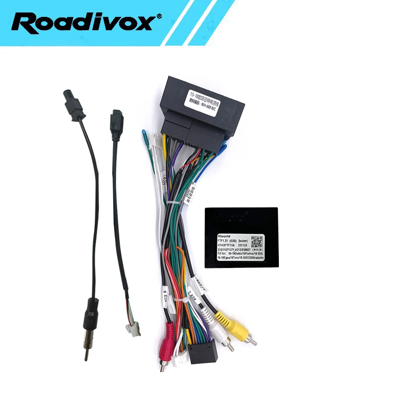 Car Radio Wire Harness Power Adapter Canbus For Jeep Renegade Compass Fiat 500X 16pin Android Stereo GPS ISO Cable Connector