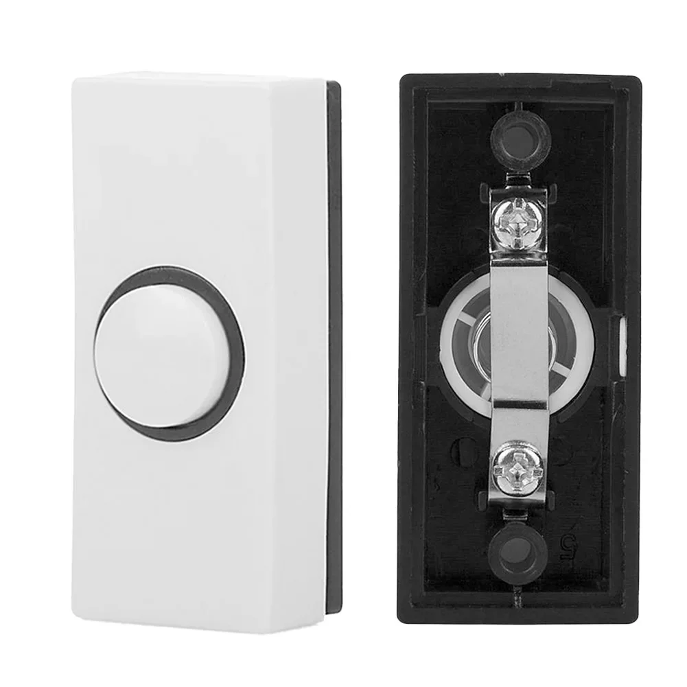 1pcs Push Button Door Bell Chime Bell Pushes Press Button Inserts Wall Plastic Hard Wiring Stylish Exterior Designs Doorbells