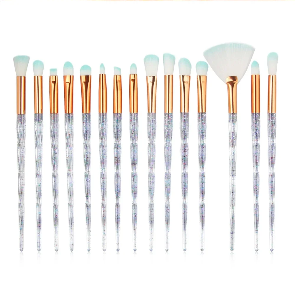 Crystal Handle Makeup Brush, 20 Pieces Premium Rainbow Makeup Brush Set with Mixed Eyeshadow Blush Concealer Sheer Handle