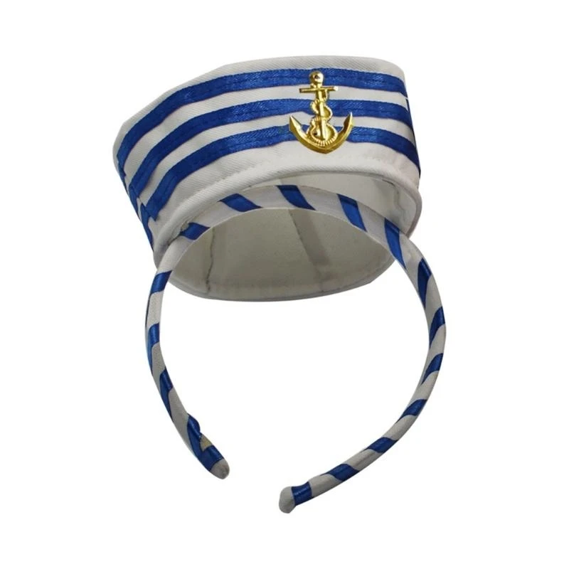 

652F for Creative Hair Band Women Students Halloween Cosplay Hairband Sailor Yacht Hat Headbands Delicate Hair Hoop