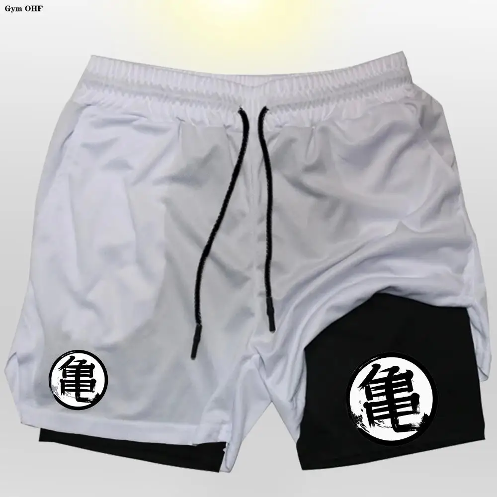 Z Goku Anime Sweatpants Shorts Men Gym Running Shorts Men Quick Dry Sport Outdoor Training Summer 2 In 1 Men Short Pants