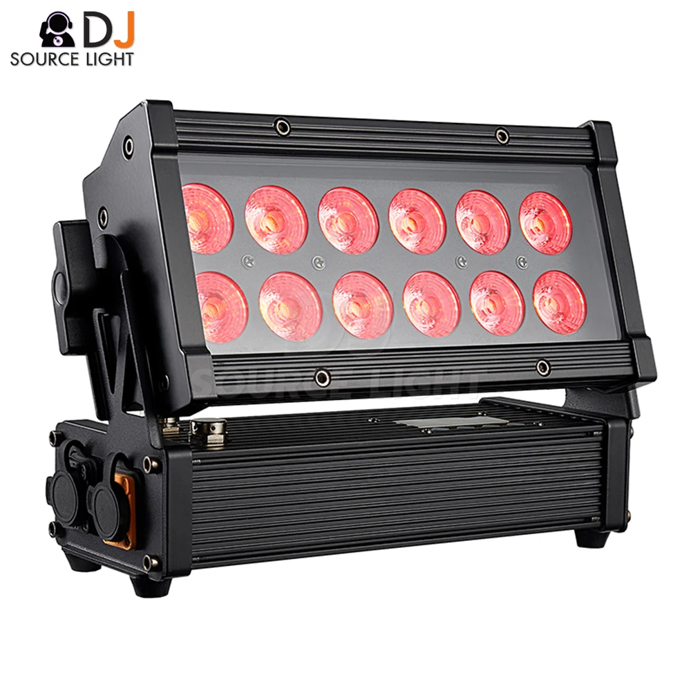 Lampu panggung LED 12x18W RGBWA + UV 6 dalam 1, lampu cuci LED tahan air IP65 kontrol aplikasi nirkabel IP65 lampu panggung pesta pernikahan DJ Disco DMX512 6/10CH