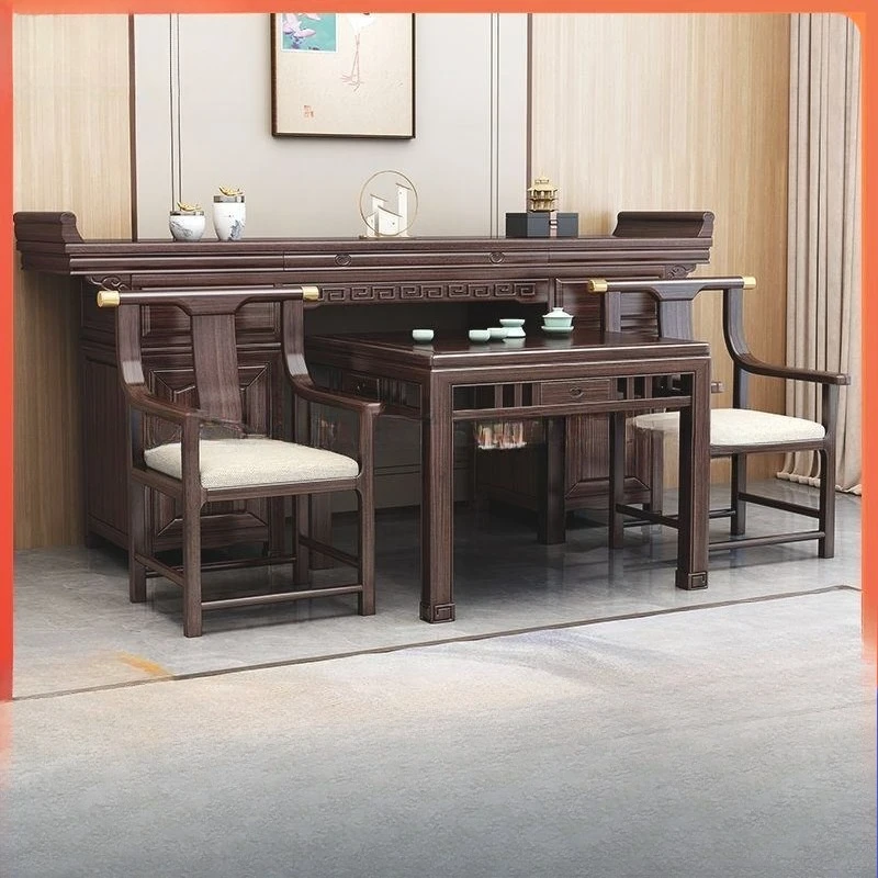 

Purple gold sandalwood new Chinese solid wood nave four-piece rural strip case table incense case household incense Buddha table