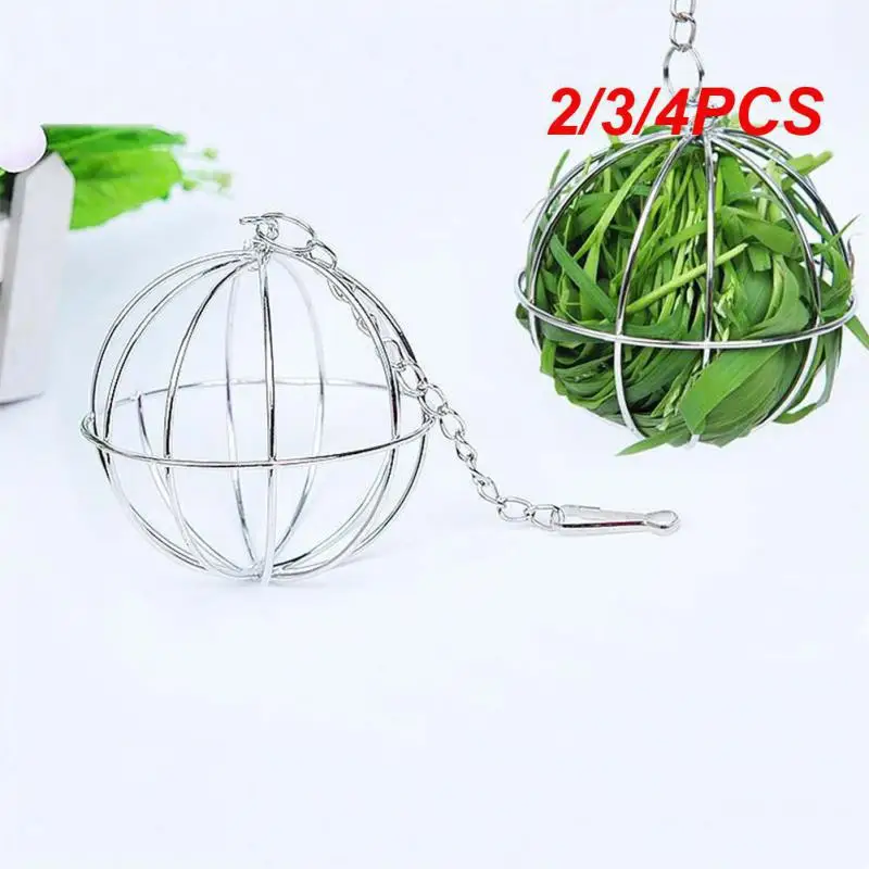 2/3/4PCS Plated Grass Rack Ball Dragon Ceiling Hook Dutch Pig Feed Grass Rack Pet Supplies Rabbit Grass Ball Reusable 8cm