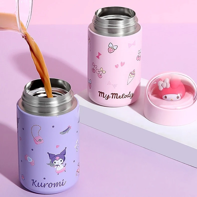 Genuine Miniso Sanrio Characters Kagome Thermal Mug 300ml Mug Kawaii Hello Kitty Kuromi Melody Pachacco Cute High Appearance Mug