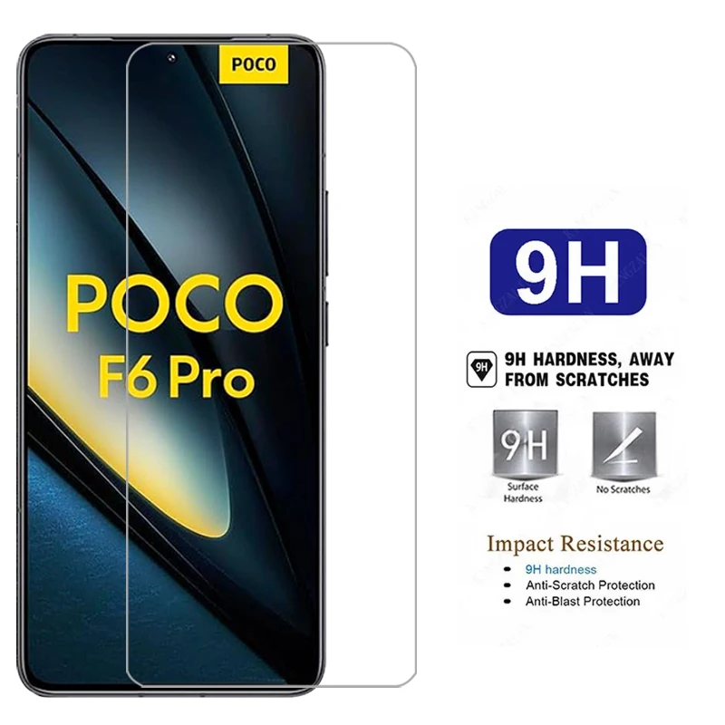 واقي شاشة من الزجاج المقسى لهاتف شاومي بوكو f6 برو على pocof6 f 6 6f f6pro pocof6pro 5g فيلم الهاتف xiomi poc pco