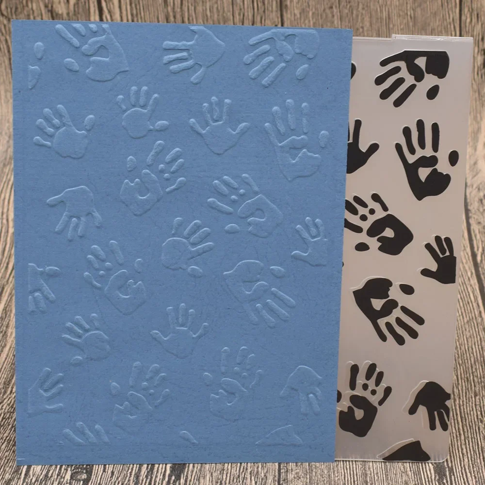 Hand Palms Plastic Embossing Folders for Card Making Scrapbooking Wedding Paper Cards Photo Album Decor