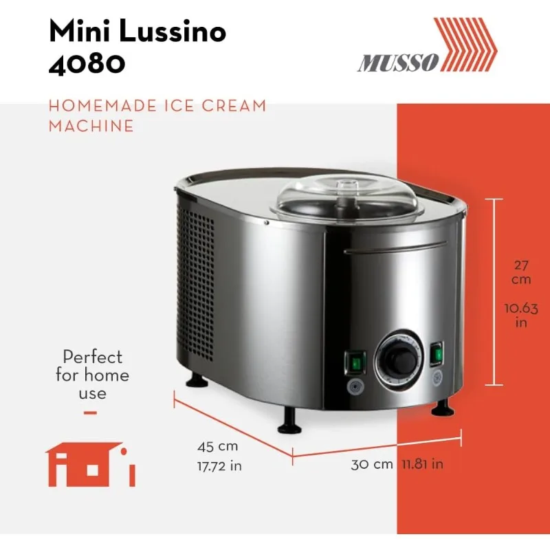 ماكينة صنع الآيس كريم Lello 4080 Musso Lussino سعة 1.5 لتر، ستانلس - 110/120 فولت 60 هرتز #3