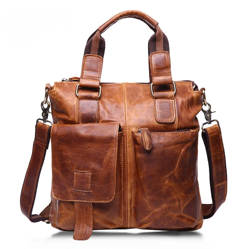 

Men's Real-Leather Bag Men's Retro Fashion Casual Crazy Horse Leather Business Handbag One-Shoulder Crossboby Bag Wholesale