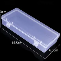 Plastic Case Storage Box Cosmetics Cover Craft Earring Clear Container Jewelry Organizer Stationery 15.5*6.3*3cm