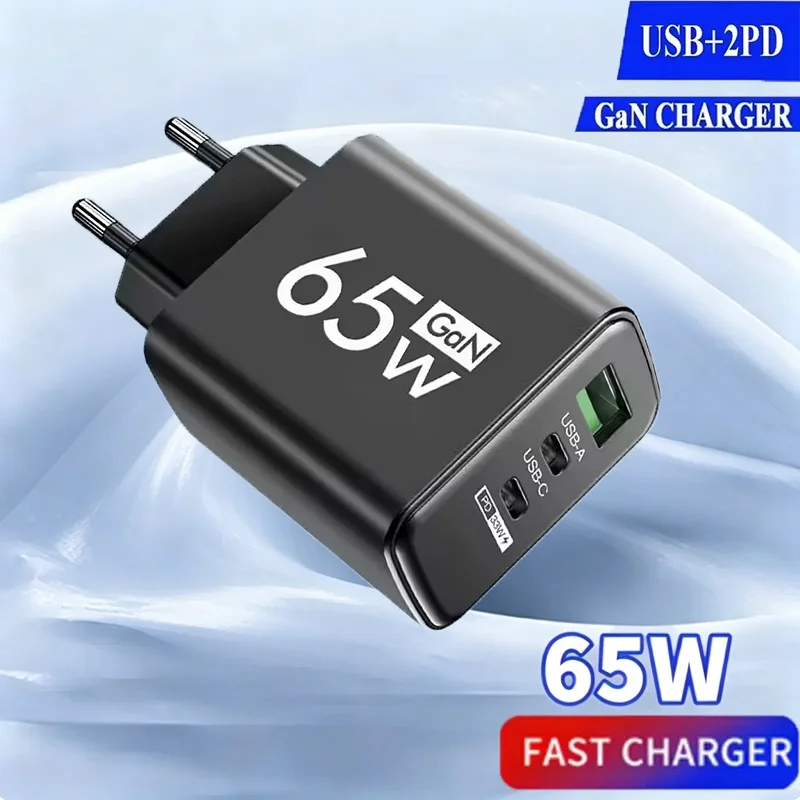 Neues GaN-Schnellladegerät USB Typ C PD 3.0 Quick Charge Wandladegerät für Handys, Adapter für iPhone 15, Xiaomi, Huawei, Samsung, Oneplus