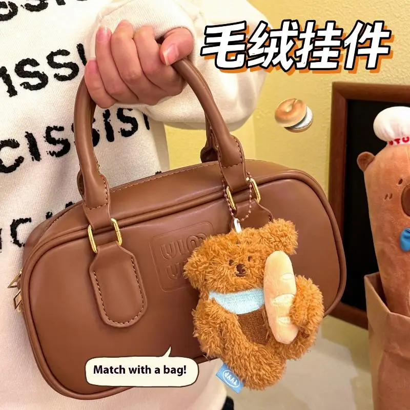 1Pcs Nette Pet Tasche Anhänger Cartoon Plüsch Puppe Schlüsselbund Mädchen Rucksack Perle Kette Dekoration DIY Zubehör