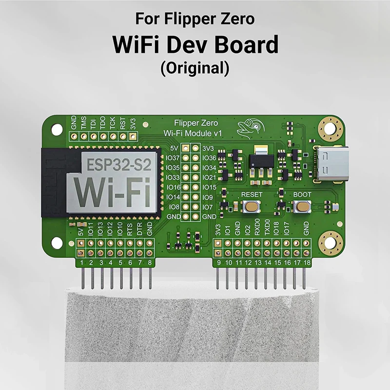 

WiFi Devboard for Flipper Zero ESP32-S2, Chipset for Wireless Penetration Testing, SSID Spoofing, LoT Device Control