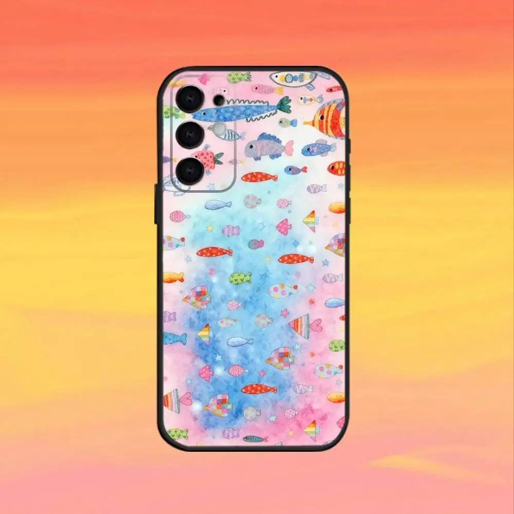 삼성 S 25,24,23,22,30,21,10,9,울트라,플러스,라이트,FE,4,5 G 블랙 소프트 케이스용 많은 F-fish 전화 케이스