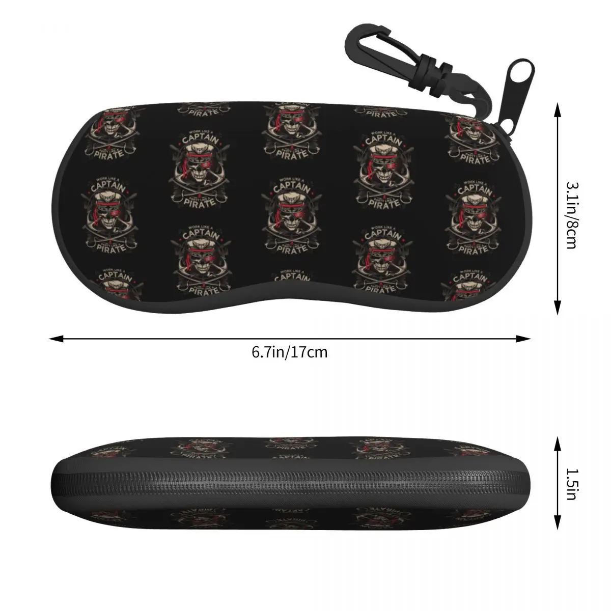 Work Like A Captain Party Like A Pirate Eyeglass Glasses Case Men Women Soft Nautical Skull Sailor Sunglasses Protective Box