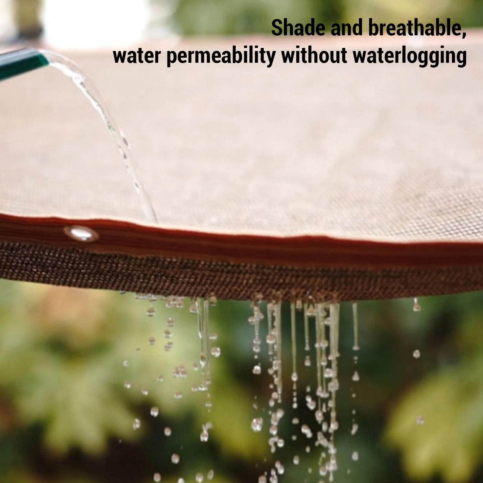 

Sunshade Net Polyethylene Sun Shade Sail Soft Metal Grommets High Density Coffee with 4 65.6FT Ropes for Garden