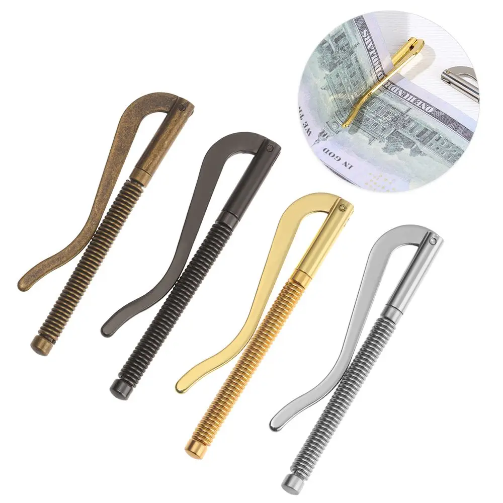 Di alta qualità durevole semplice fermasoldi in metallo Bifold Bar portafoglio morsetto a molla supporto per contanti sostituire parti morsetto a molla accessorio borsa