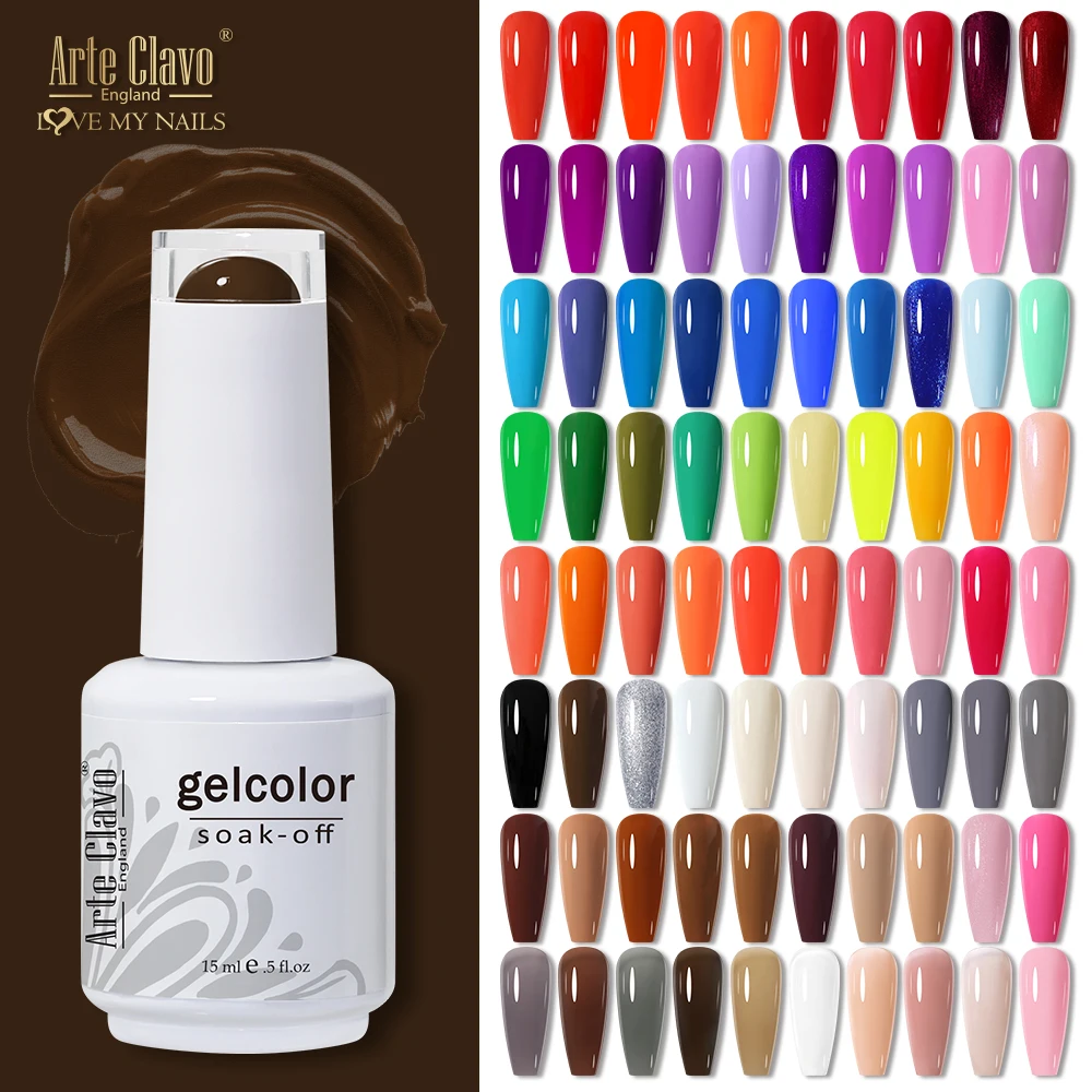 Arte Clavo 15ml Brown Coffee Gel Nail Polish UV Gel Polish Nail Art Soak Off Chocolate Color Top LED Gel Varnish Design Manicure