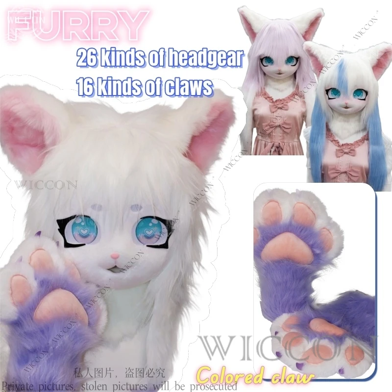 

Furry Cute Fursuit Kigurumi Headsets Furry Animal Cosplay Costumes Comiket Rubbit Doll Cat Comiket Furries Doll Costumes Claw