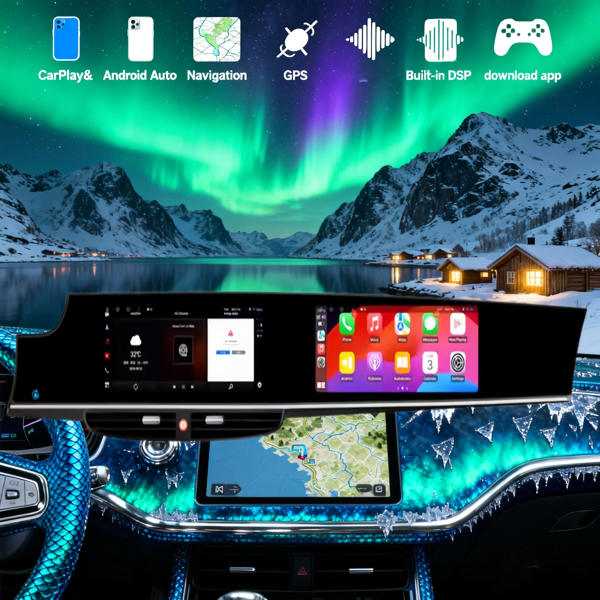 

22,3-дюймовый мультимедийный стереоплеер с двойным экраном Android 14, для Porsche Panamera 970 2010-2016, автомобильный радиоприемник Carplay, GPS, головное устройство