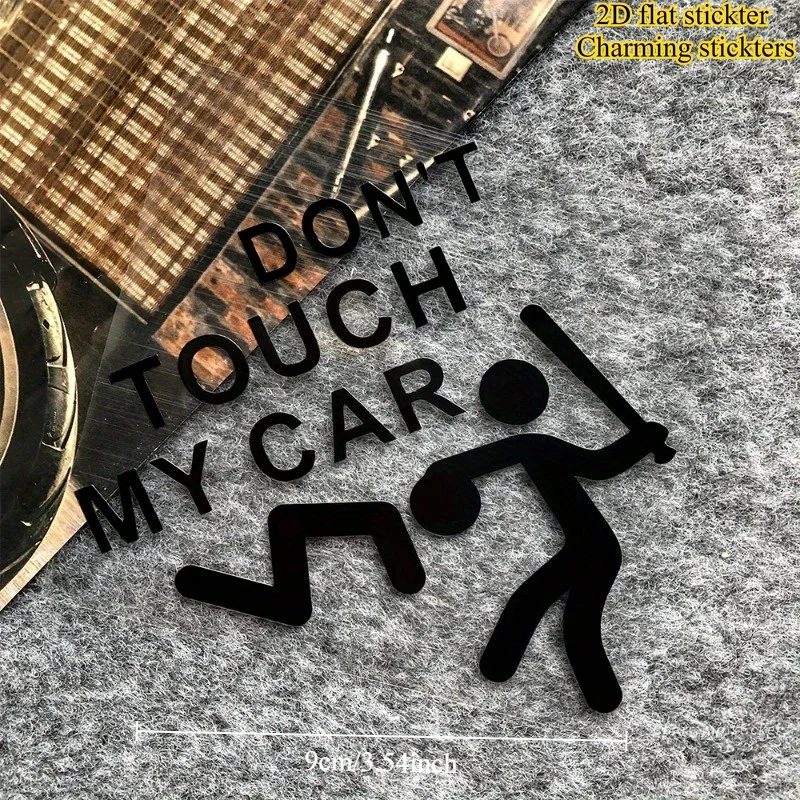 

1PC "Don't Touch My Car" Waterproof Decals – Funny Warning Stickers for Car, Motorcycle & Helmet Personalization