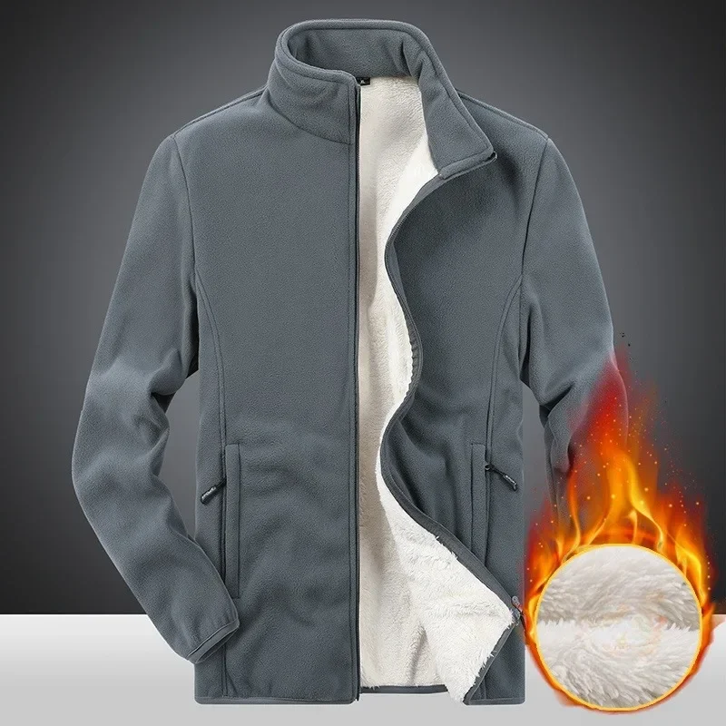 

Plus Size 8XL Winter Polar Fleece Hiking Jacket Men Windproof Outwear Sportswear Wool Liner Thicken Keep Warm Thermal Male Coats